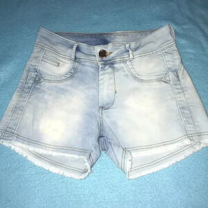 D’LUI distressed shorts from Brazil embroidered embellished back pocket size 10